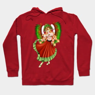 Christmas Quetzalcoatl Skirt Tecnica Mask Hoodie